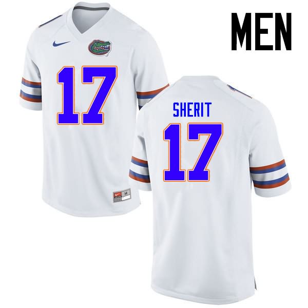 NCAA Florida Gators Jordan Sherit Men's #17 Nike White Stitched Authentic College Football Jersey GFR5464DW